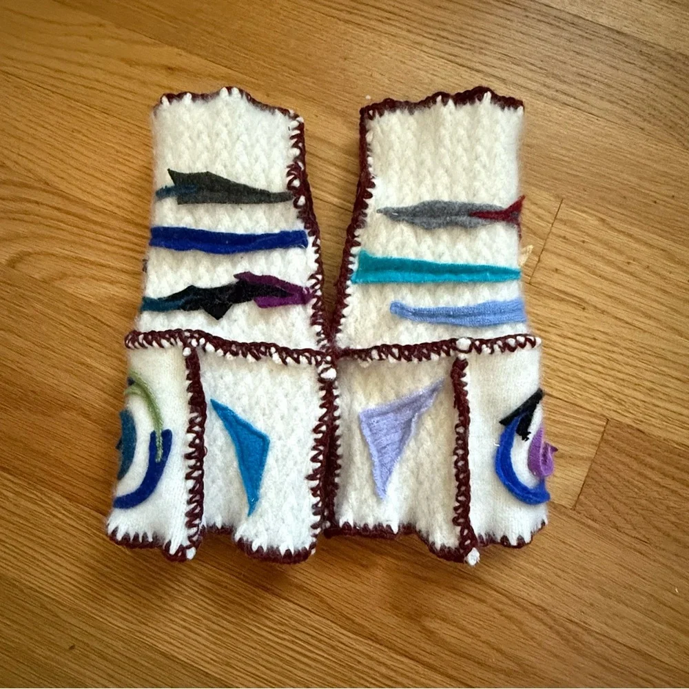 Cashmere Arm Warmer Fingerless Gloves Womens OSFA HandMade Upcycled New OOAK